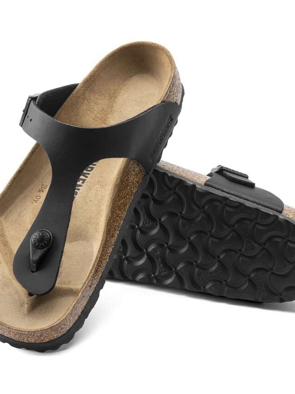 Birkenstock Black Thong Cork Footbed Sandals Gizeh